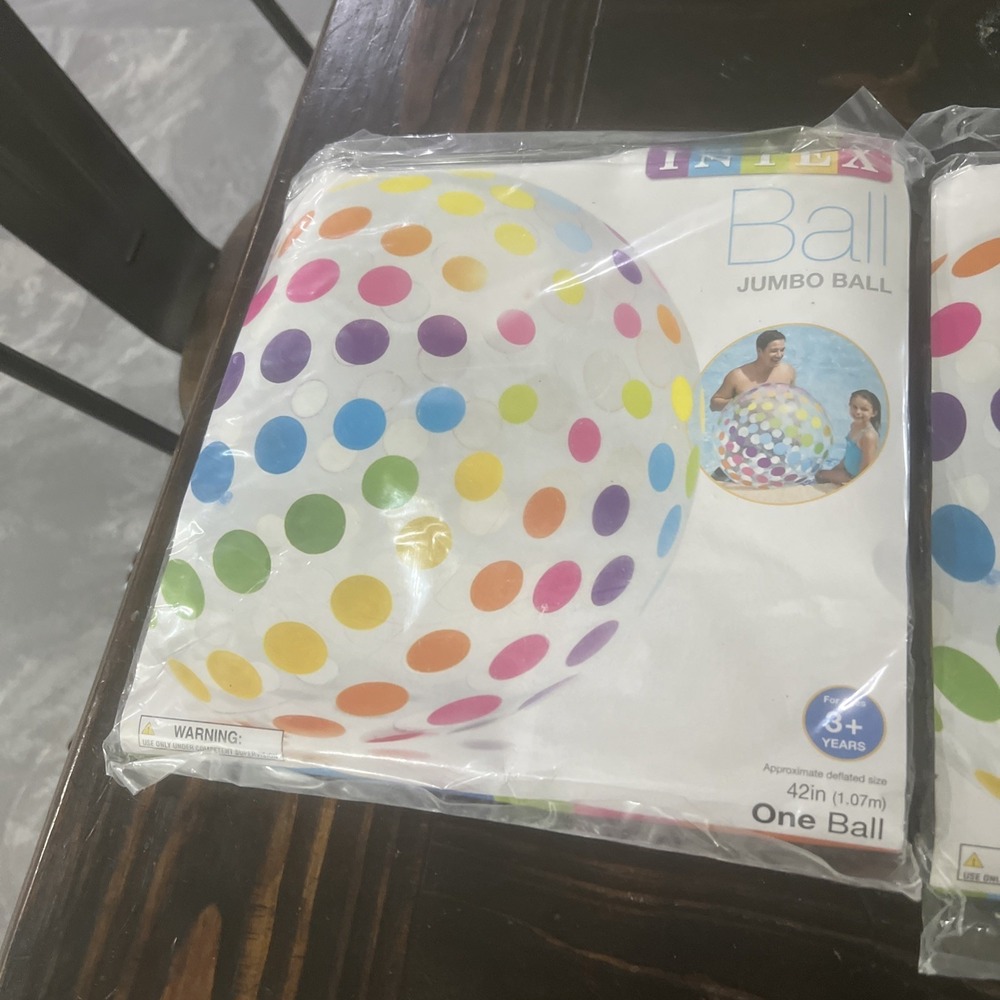Intex 42" Jumbo Inflatable Colorful Polka Dot Giant Beach Ball Set of 2 | 59065